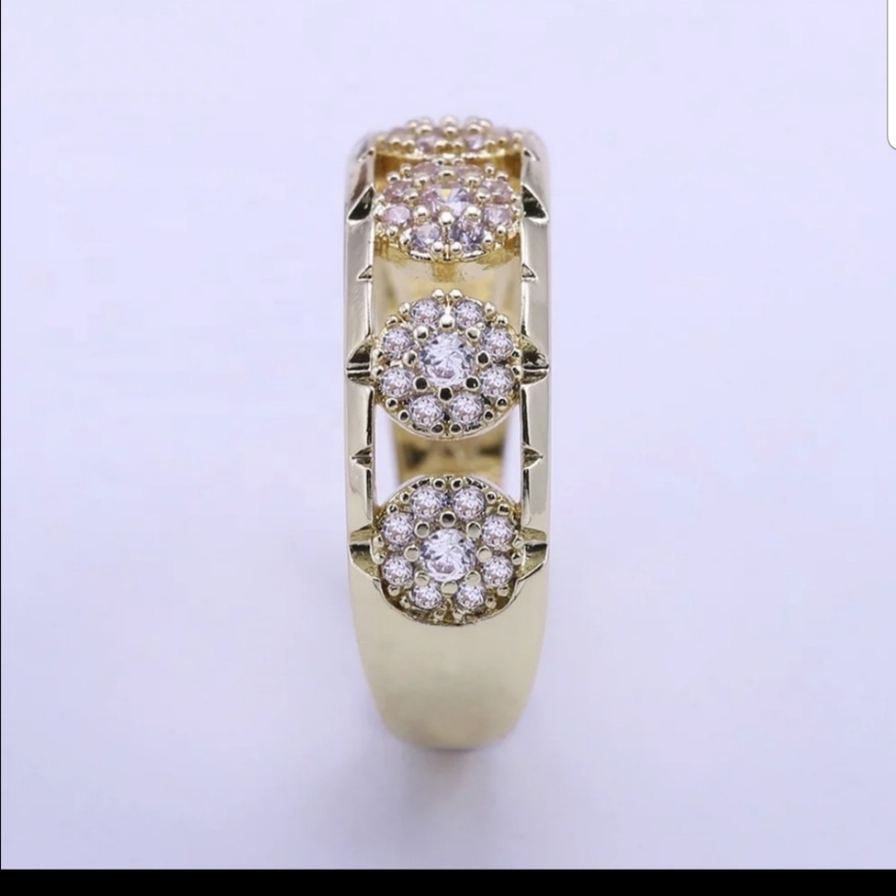 *NEW* 14k gold over Sterling silver  925 Yellow Gold Round Cut Diamond Ring - Picture 3 of 6